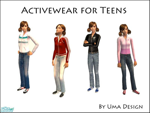 Sims 2 — Activewear for Teen Girls - SET by Uma Design — Jeans, jacket and trainers for everyday use. Enjoy!