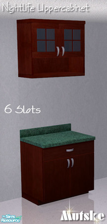 Sims 2 — Uppercabinet Nightclub with glass Cheap fridge Al by Mutske — Has 6 usable slots. Use M to switch between slots.