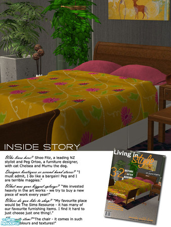 Sims 2 — A pinch of sunshine - bedcover by Nanshi — Based on a set by Shino & KCR. You must have those meshes in