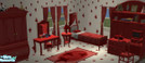 Sims 2 — Recolor of Maxis\' It Creations by GRANDMAJENNIE — A red recolor for girls from Teen Style Stuff. Lamp from Bon