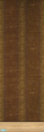 Sims 2 — Cartier Wallpaper with Kick Molding by MsBarrows — Vertical stripes in warm earthtones with printed golden-brown