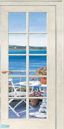 Sims 2 — Mediterranean Window & Door - Door Mural Right by Cerulean Talon — Delicate breezes, gentle but rich colors