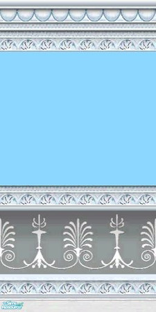 Sims 2 — Elegance in Cornflower blue by SimonettaC — Soft matt paint with classical plaster mouldings. Finished off with