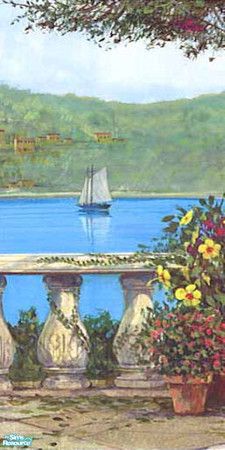 Sims 2 — Mediterranean Patio - Mural 2 by Cerulean Talon — Gentle breezes and rich colors make this a perfect wall &