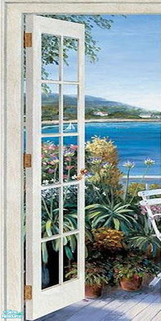 Sims 2 — Mediterranean Window & Door - Door Mural Left by Cerulean Talon — Delicate breezes, gentle but rich colors