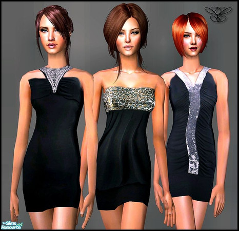 Sims 2 — Black Collection by cippa1982 — 3 cocktail dresses for female adult sims. Don\'t forget to download the required