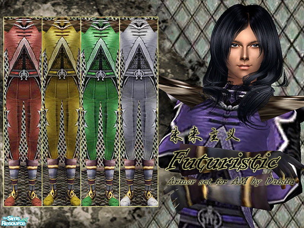 Sims 2 — Futuristic - Armor Set for AM by Daislia — A set of 5 colours Sci-fi style armor for AM, requires a mesh by