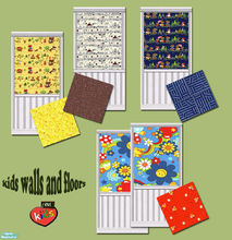 Sims 2 — evi Kids Walls and Floors by evi — Walls with matching floors to brighten your kids rooms