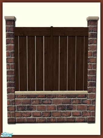 Sims 2 — Dark Wood Dark Brick - Mesh by Shakeshaft — Part of a set of 12 new fences and a matching gate, the fences are