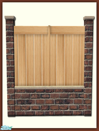 Sims 2 — Pine Wood Dark Brick - Mesh by Shakeshaft — Part of a set of 12 new fences and a matching gate, the fences are