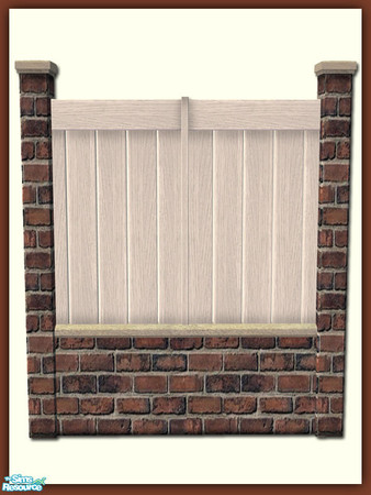 Sims 2 — White Wood Dark Brick - Mesh by Shakeshaft — Part of a set of 12 new fences and a matching gate, the fences are