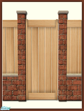 Sims 2 — Harley Garden Gate - Pine by Shakeshaft — Part of a set of 12 new fences and a matching gate, the fences are in