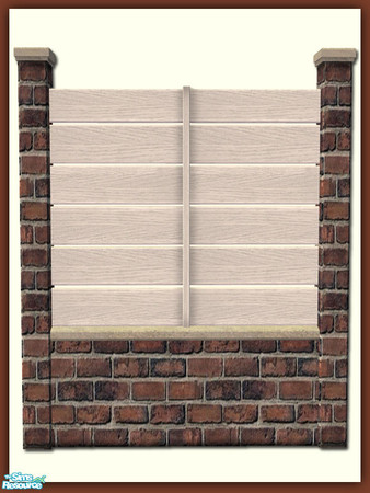 Sims 2 — Horizontal White Wood Dark Brick - Mesh by Shakeshaft — Part of a second set of 12 new fences and matching gate,