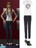 Sims 2 — Luella Top, Alexander Wang pants, and KG boots by OnTheRunway — This is a white Luella Pony T-Shirt with a pair