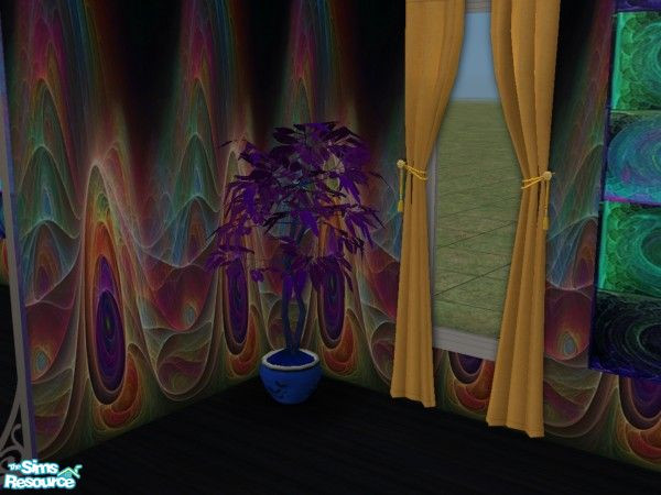 Sims 2 — Funky Dining Room - Funkyplant by oracledelphi4 — A purple plant to match the Funky Dining room
