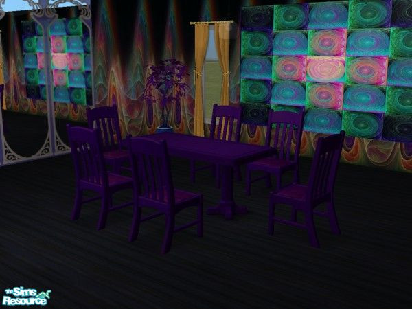 Sims 2 — Funky Dining Room - Wall  by oracledelphi4 — A bright neon swirl