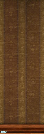 Sims 2 — Cartier Wallpaper with Kick Molding (Dark) by MsBarrows — Vertical stripes in warm earthtones with printed