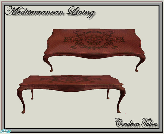 Sims 2 — Mediterranean Living Room - Coffee Table by Cerulean Talon — Dreaming of exotic places, or maybe you already