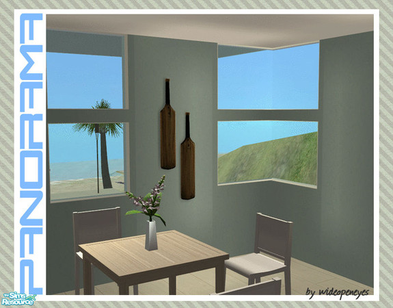 Sims 2 — Panorama - Top/Middle Single Right Corner by wideopeneyes — This set will create middle and top rows of windows.