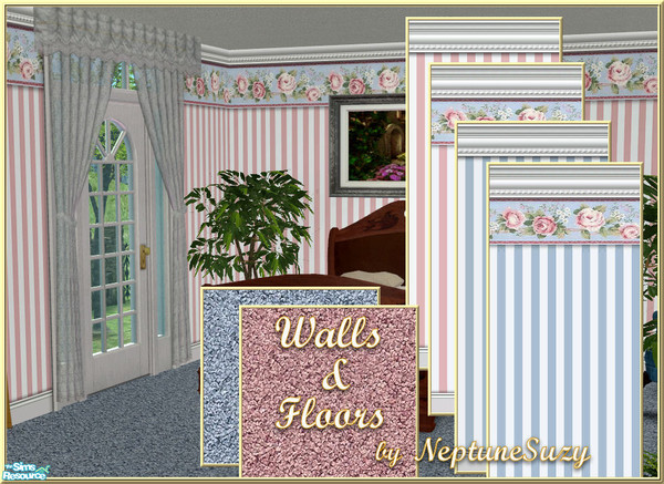Sims 2 — NSC Wall Set 12 by Neptunesuzy — Your Sims will Love this set of Walls and Floors! Enjoy! ***These files can be