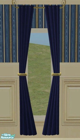 Sims 2 — Bombay Blues Living - Drapes by Riverwillows — Lovely living set in blues, silver, and gold. Meshes by