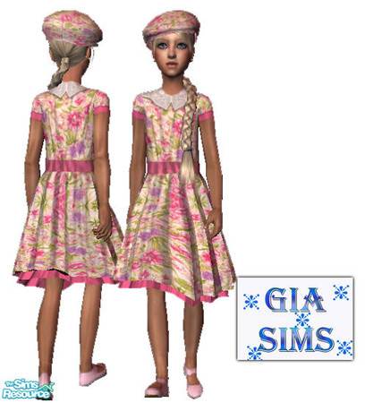 Sims 2 — Easter dress and hat 1 by giasims — Easter dress and hat 1