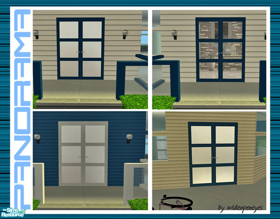 Sims 2 — Panorama Doors - Double Solid Blue RC by wideopeneyes — These doors were made to match my Panorama windows. This