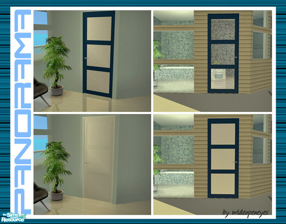 Sims 2 — Panorama Doors - Single Blue Solid RC by wideopeneyes — These doors were made to match my Panorama windows. This