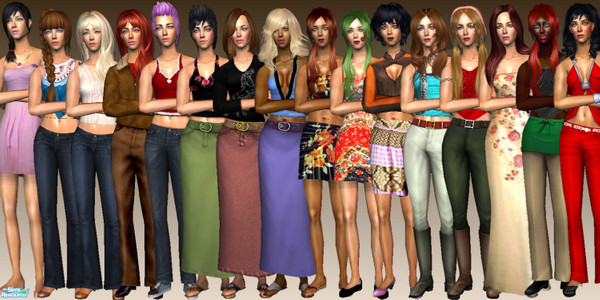 Sims 2 — faca2005 by n8eulchen — Set of Casual Clothing for female Adults (16 pieces)
