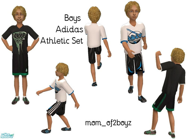 Sims 2 — Adidas Boys Shorts & T-Shirt Set by mom_of2boyz — Two more outfits for your male child. Need for Speed and