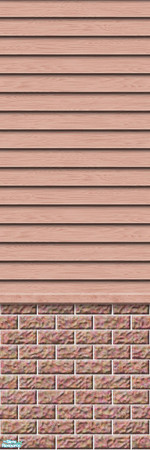 Sims 2 — Studio K Subtle Wood & Dark Brick - Salmon by StudioKhagerks — 