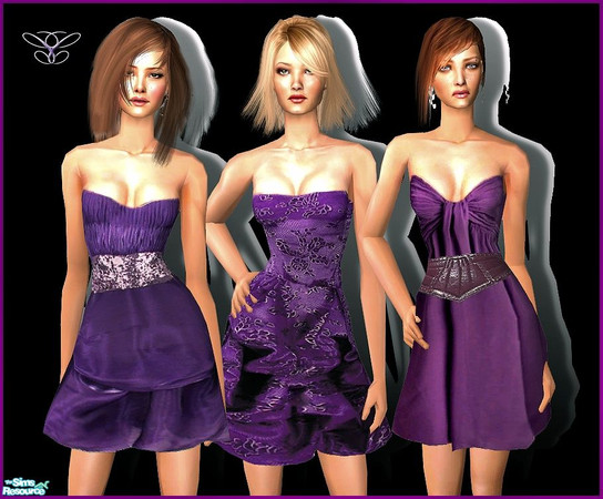 Sims 2 — Charmante by cippa1982 — 3 cocktail dresses for female adult sims. Don\'t forget to download the required mesh