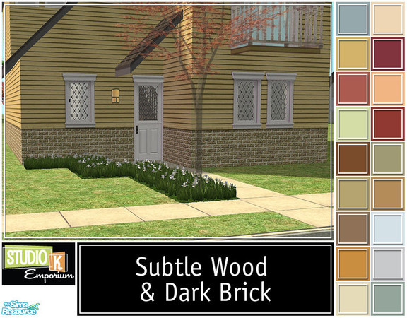 Sims 2 — Studio K Subtle Wood & Dark Brick_01 by StudioKhagerks — 