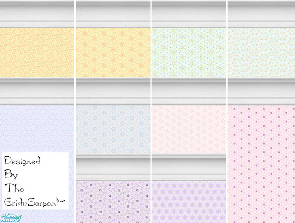 Sims 2 — More Class Wall Papers by eriduserpent — A selection of 10 wallpapers...all very pleasant and pretty. Designed