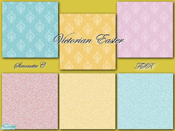 Sims 2 — Victorian Easter floor set by SimonettaC — X3 thick carpets and X3 carpets in a traditional design. Created to
