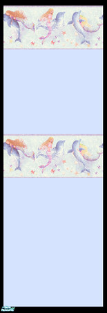 Sims 2 — Mermaids + Dolphins Wall Collection - Blue by shadow66 — This is one from a collection of six seamless, painted