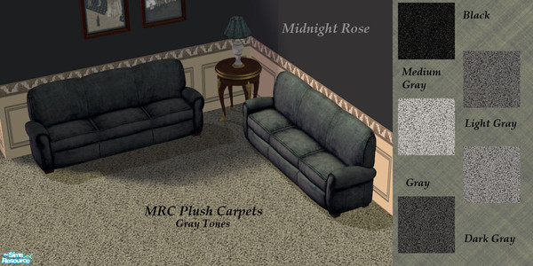 Sims 2 — MRC Gray Plush Carpet by MidnightRose — Gray Plush Carpets