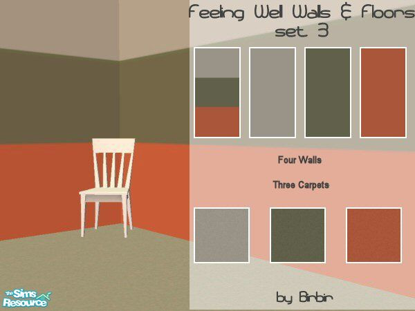 Sims 2 — Feeling Well Walls & Floors set 3 by Birbir — Walls and floors to match my Feeling Well Bedding 3. Enjoy!