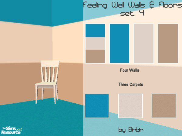 Sims 2 — Feeling Well Walls & Floors set 4 by Birbir — Walls and floors to match my Feeling Well Bedding 4. Enjoy!