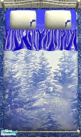 Sims 2 — Winter Blues Bedrooom - Bedding by Riverwillows — Pretty bedroom in soft, wintery blues. Meshes by Mummysim of