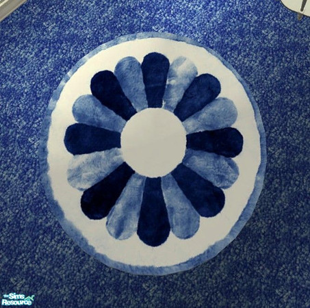 Sims 2 — Winter Blues Bedrooom - Rug by Riverwillows — Pretty bedroom in soft, wintery blues. Meshes by Mummysim of