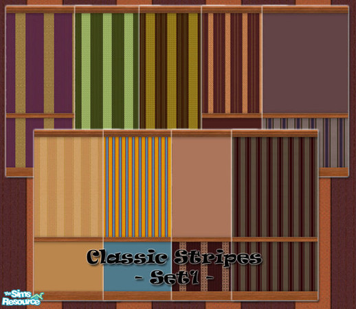 Sims 2 — Classic Striped Walls - Set1 by Donnha — Maxi styled, striped wallpapers.