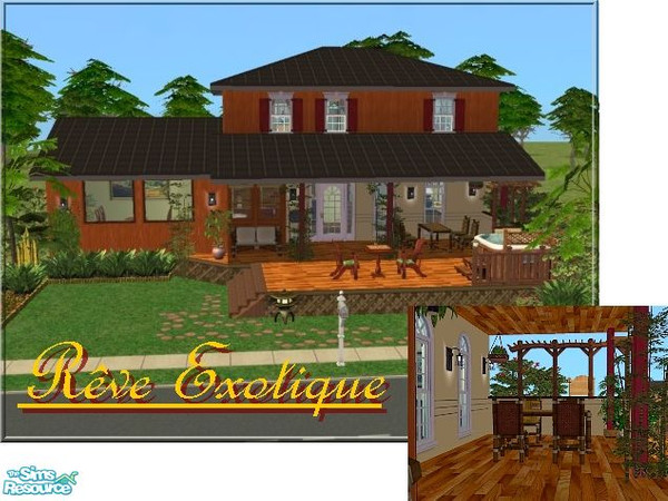 Sims 2 —  by mamybluemamie — A very comfortable house for Sims dreaming of exotic countries, fully furnished and