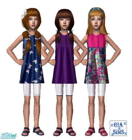Sims 2 — Summer outfits by giasims — Three summer outfits for girls