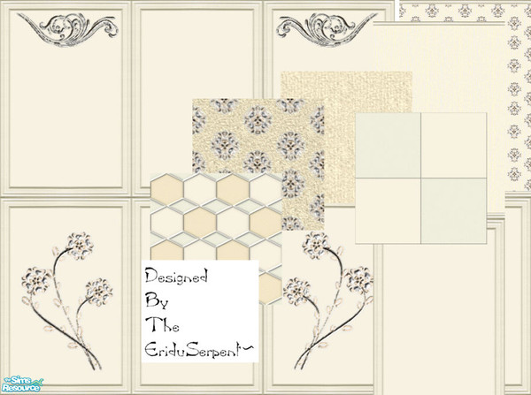 Sims 2 — Large Cream Panel & Floor Set by eriduserpent — A large panel and wall set, enough for an entire house. Left