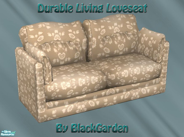 Sims 2 — Durable Living Loveseat by BlackGarden — This is a loveseat using the repository technique to match the Maxis