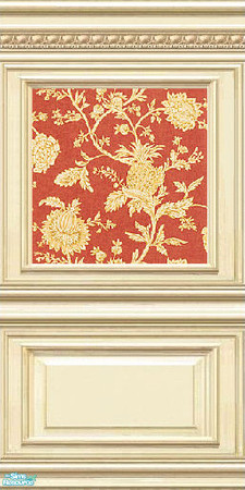 Sims 2 — jsf2PLEBCOrangeGoldFloral by jsf —  ParkLane egg and rope embellished panels hold yellow and gold embroidered