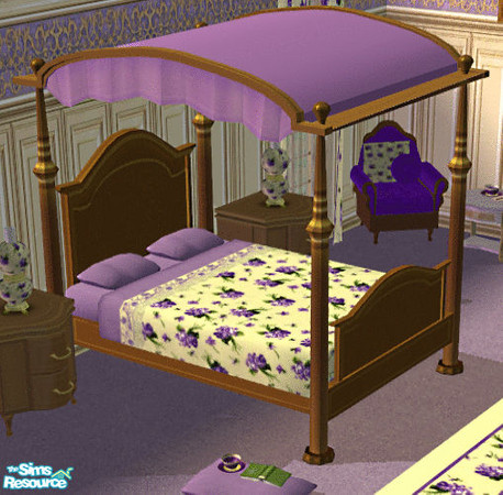 Sims 2 — Violet Bedroom Canopy by lisa9999 — A light violet silk canopy.