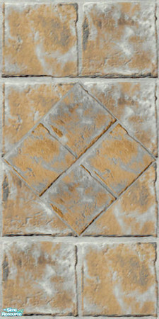 Sims 2 — Travertine Floors & Walls - Tumbled Blue Diamond Wall by Cerulean Talon — Sturdy and beautiful, these floors