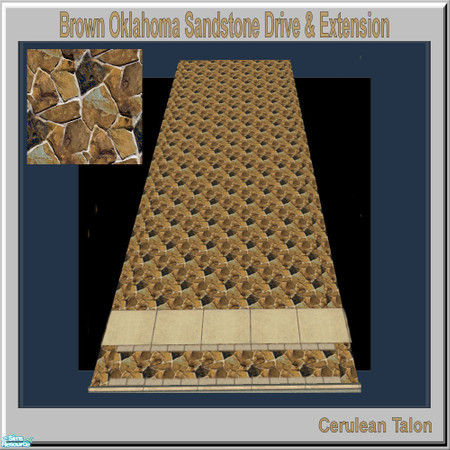Sims 2 — Travertine & Sandstone Drive - Brown Oklahoma by Cerulean Talon — Sturdy and beautiful, drives and
